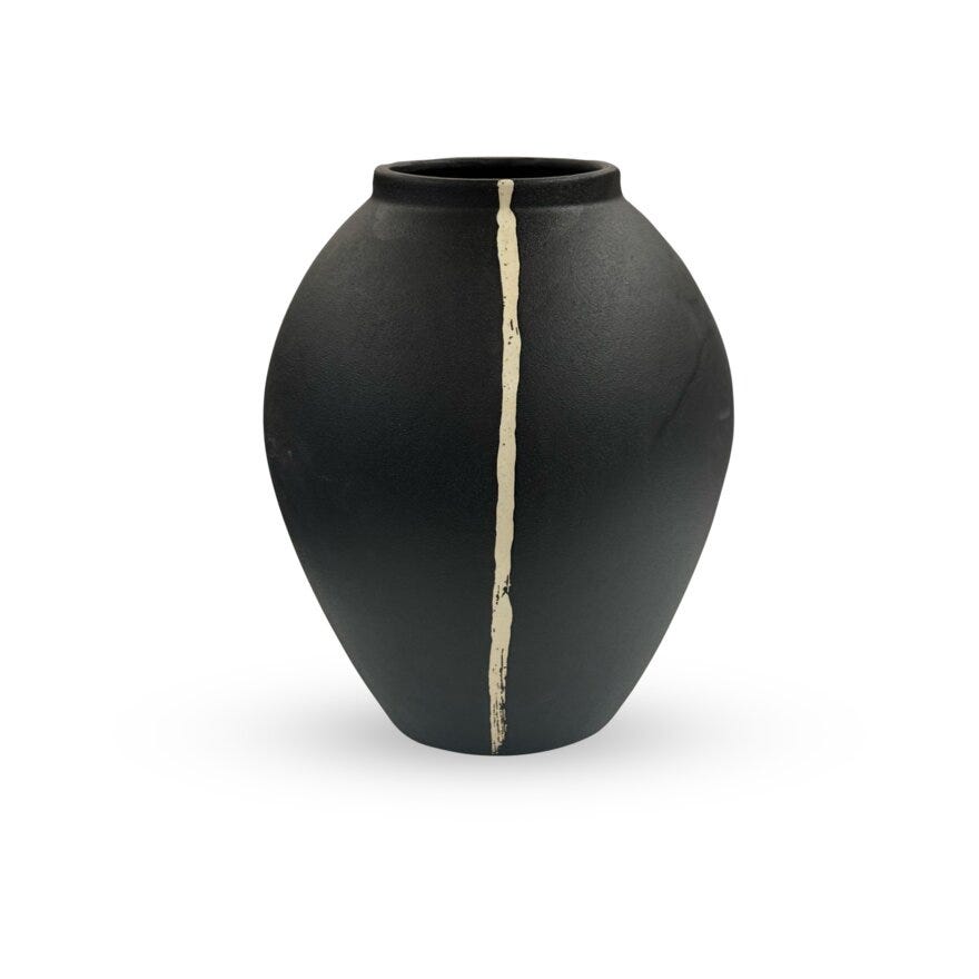Jakobsdals SPLIT Vase H28 cm i Svart