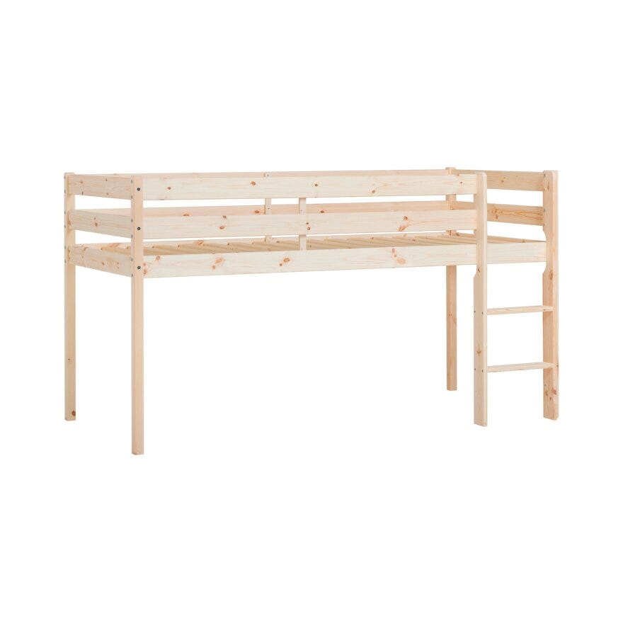 Hoppekids ECO ONE Barneseng halvhøy 90x200 cm i Beige/natur