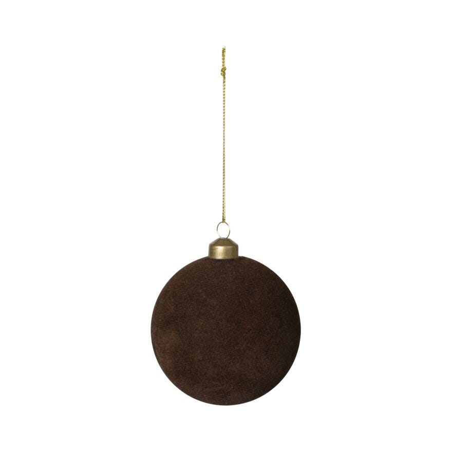 Sindig VELVET Julekule Ø8 cm i Brun