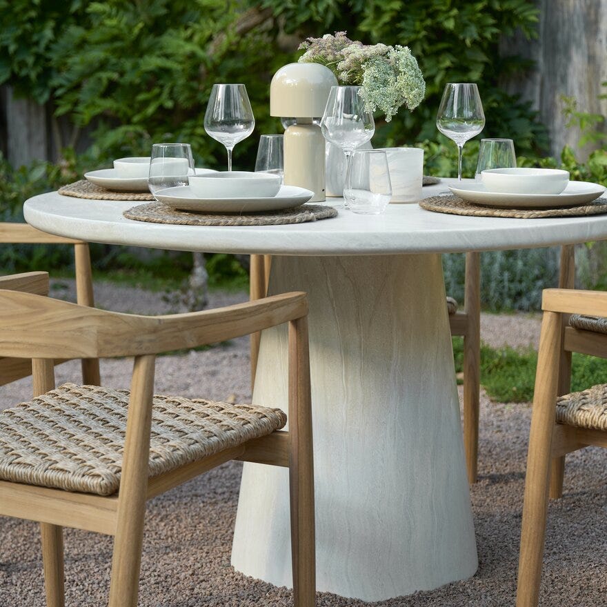 RINGA Spisebord Ø120 cm i Beige/natur