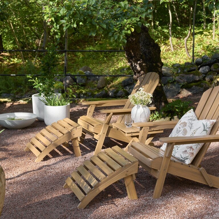 FOLDING Adirondack stol i Beige/natur
