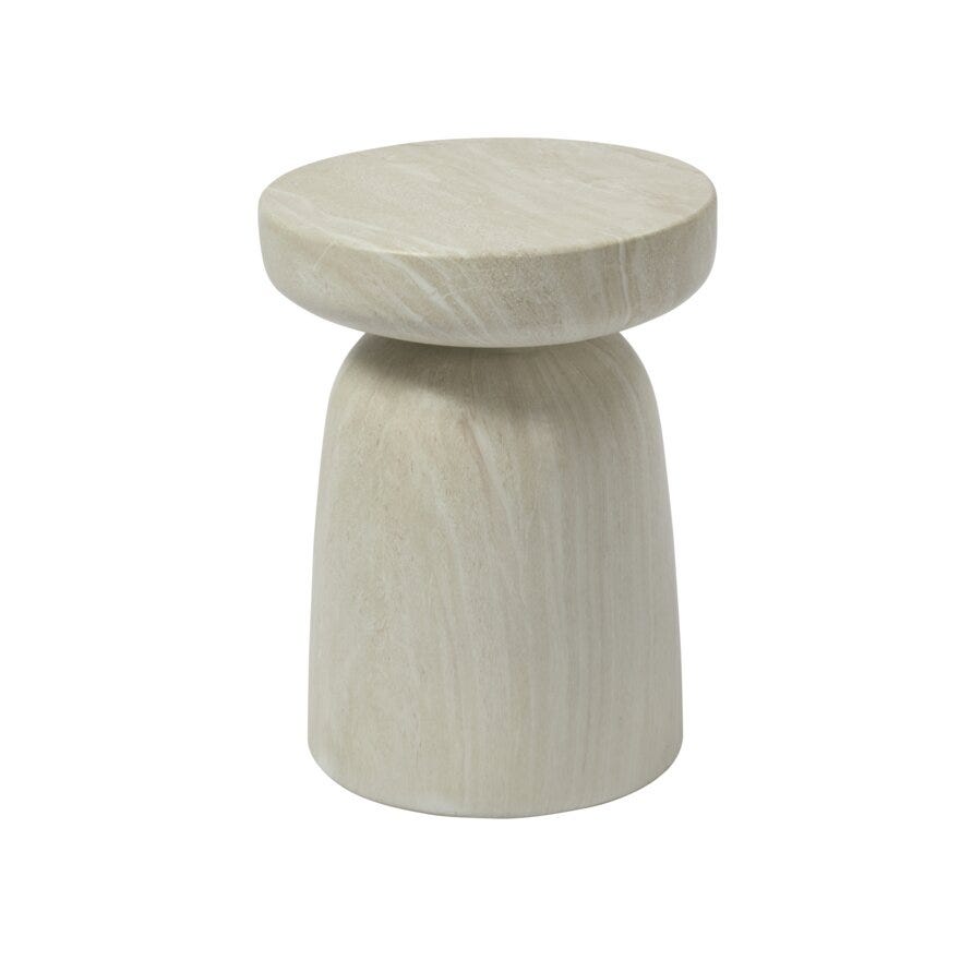 RINGA Sidebord Ø35 cm i Beige/natur