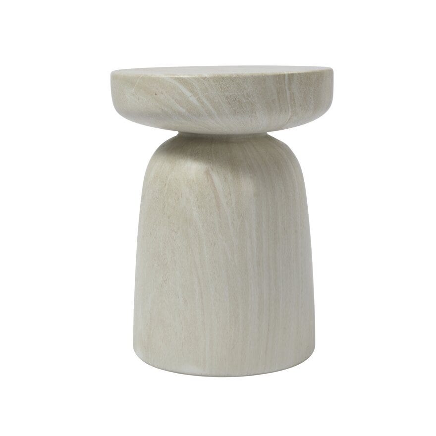 RINGA Sidebord Ø35 cm i Beige/natur