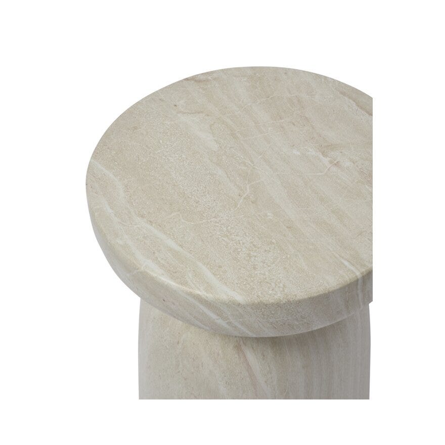 RINGA Sidebord Ø35 cm i Beige/natur