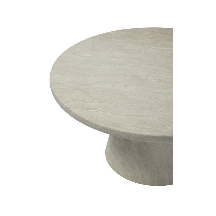 RINGA Sofabord Ø90 cm i Beige/natur