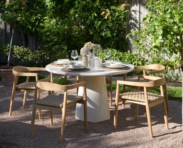 RINGA Spisebord Ø120 cm i Beige/natur