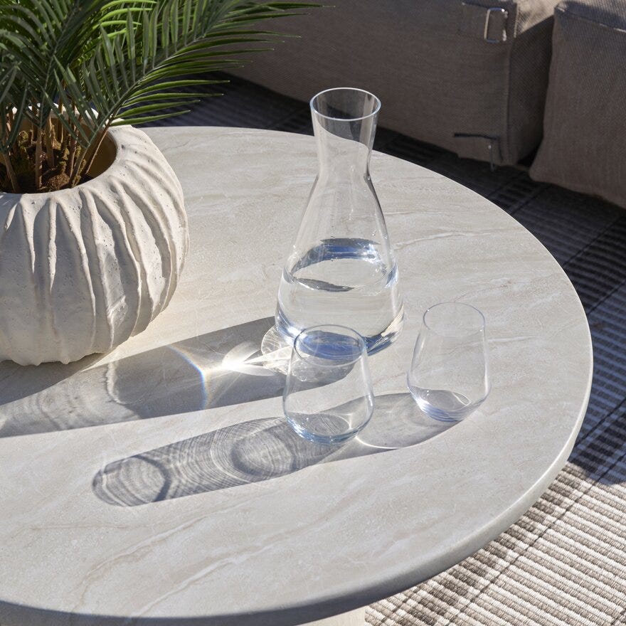 RINGA Sofabord Ø90 cm i Beige/natur
