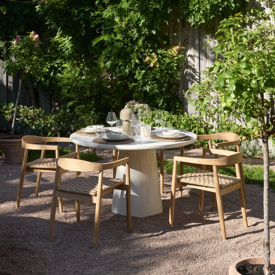 RINGA Spisebord Ø120 cm i Beige/natur
