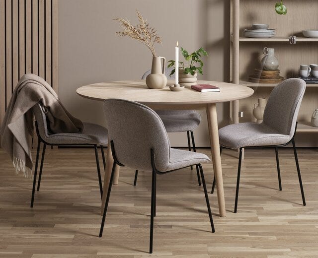 ØLAND Rundt spisebord Ø120 cm i Beige/natur