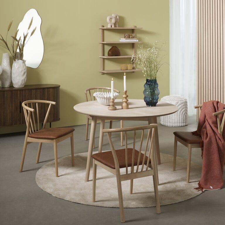 ØLAND Rundt spisebord Ø120 cm i Beige/natur
