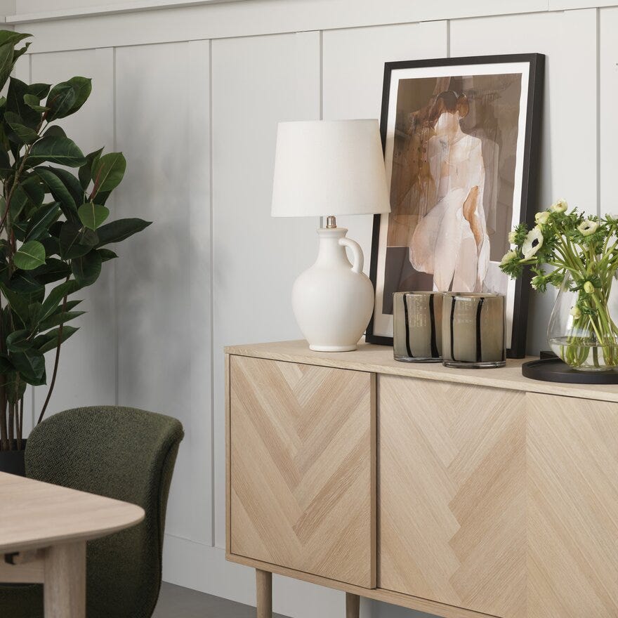 ØLAND Skjenk 160x40 cm i Beige/natur