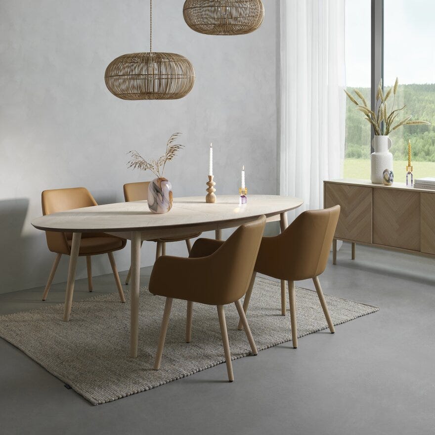 ØLAND Skjenk 160x40 cm i Beige/natur