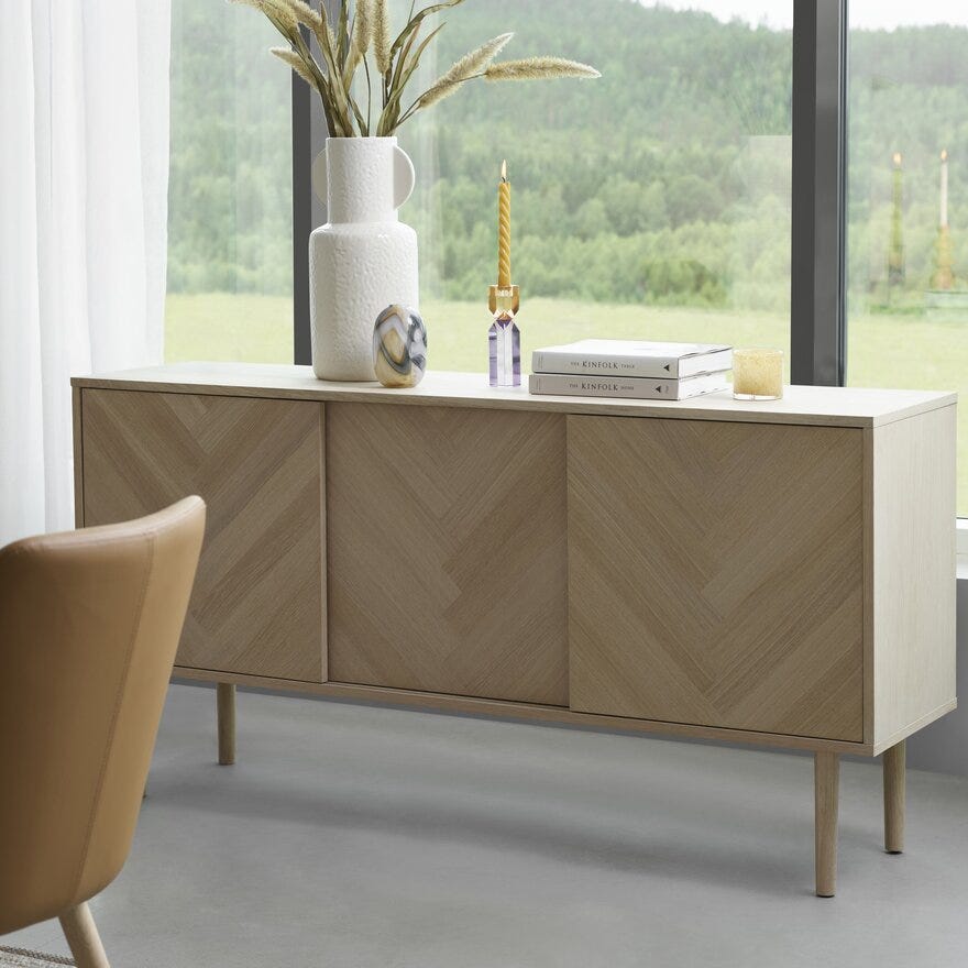ØLAND Skjenk 160x40 cm i Beige/natur