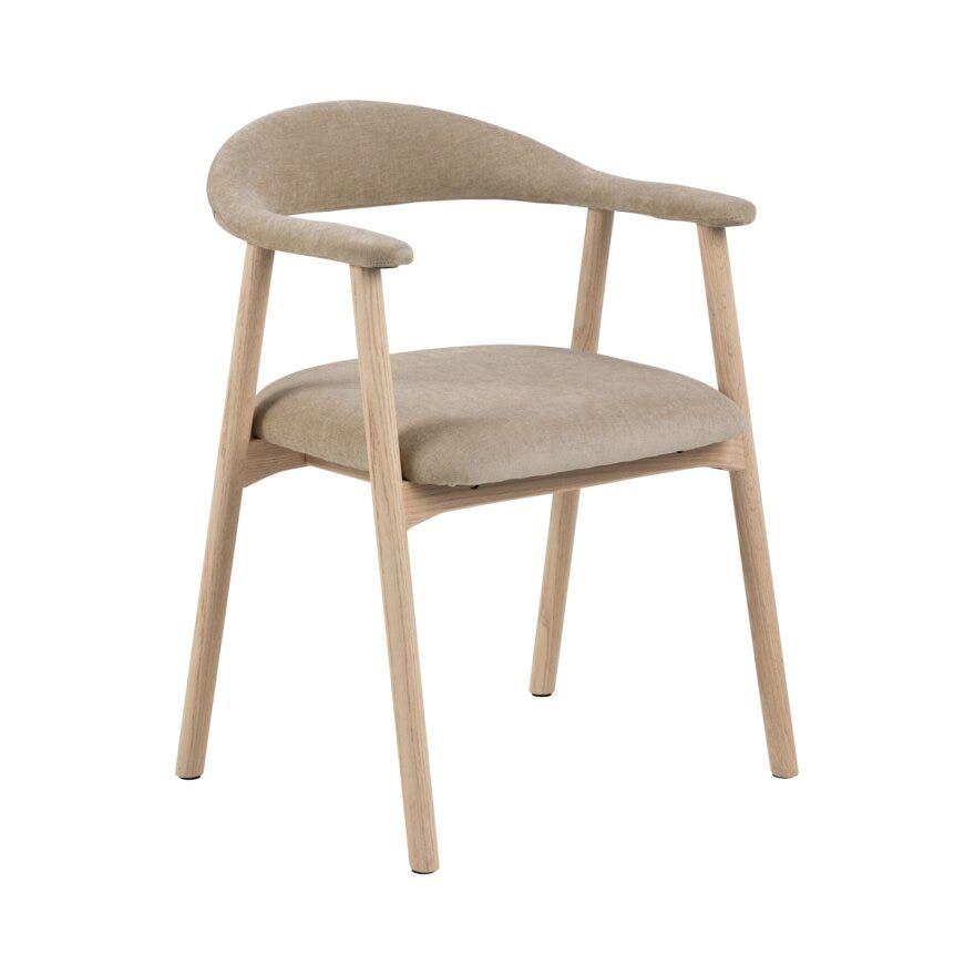 ADDI Spisestol med armlene i Beige/natur