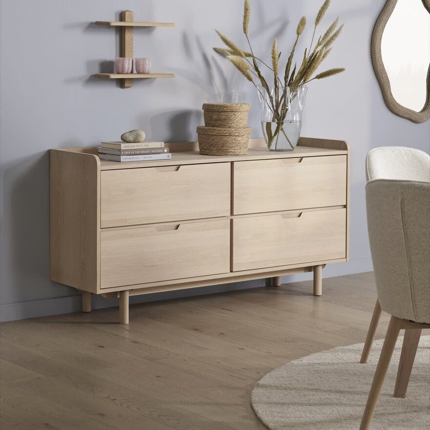 ASKER Kommode 157.9x44 cm i Beige/natur
