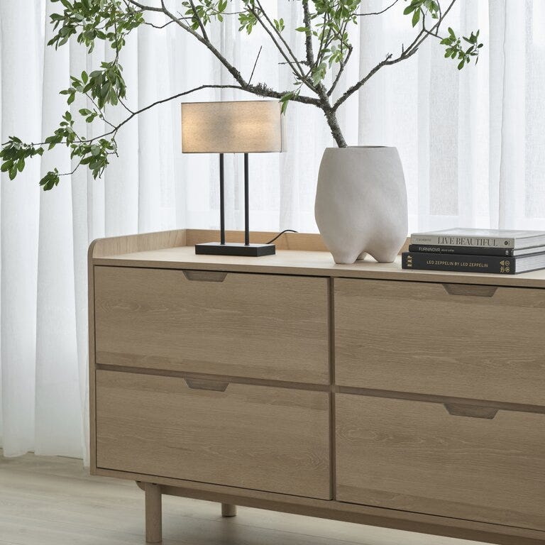 ASKER Kommode 158x44 cm i Beige/natur