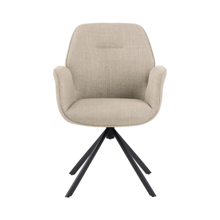 AURA Spisestol med armlene i Beige/natur