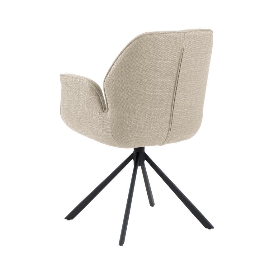 AURA Spisestol med armlene i Beige/natur