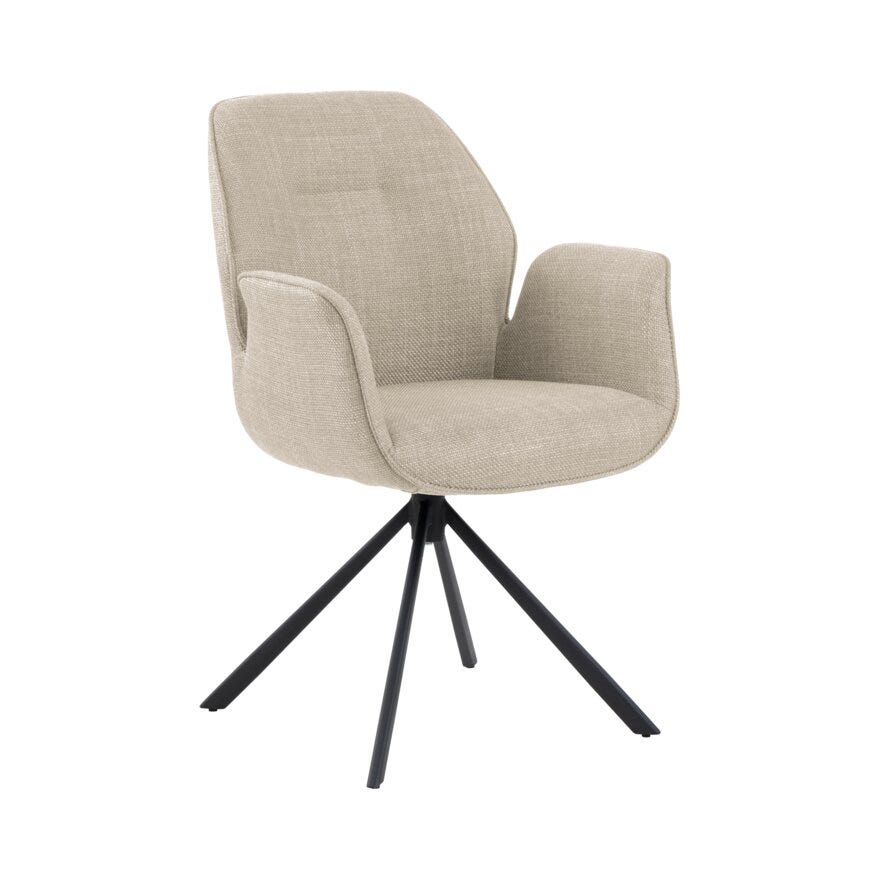 AURA Spisestol med armlene i Beige/natur