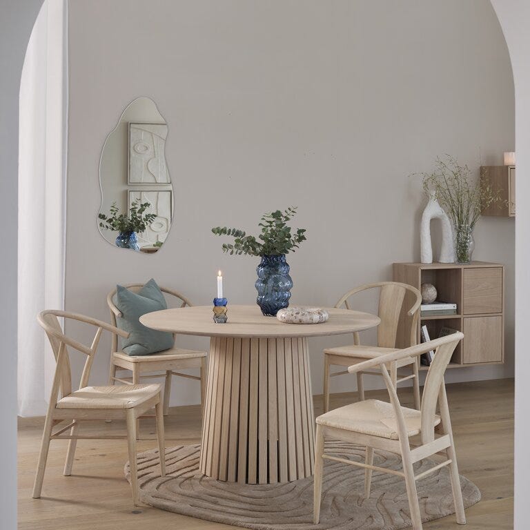 CHRISTO Rundt spisebord Ø120 cm i Beige/natur
