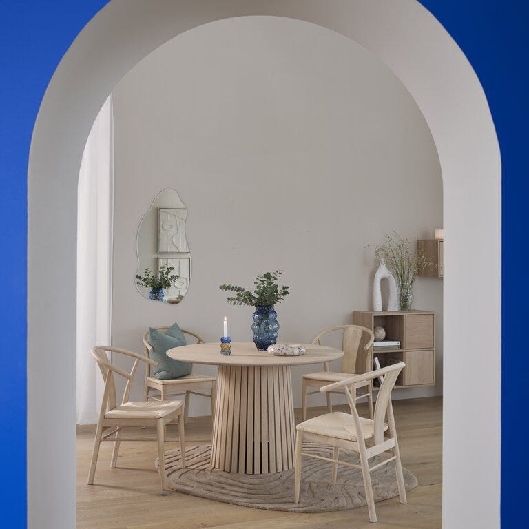 CHRISTO Rundt spisebord Ø120 cm i Beige/natur