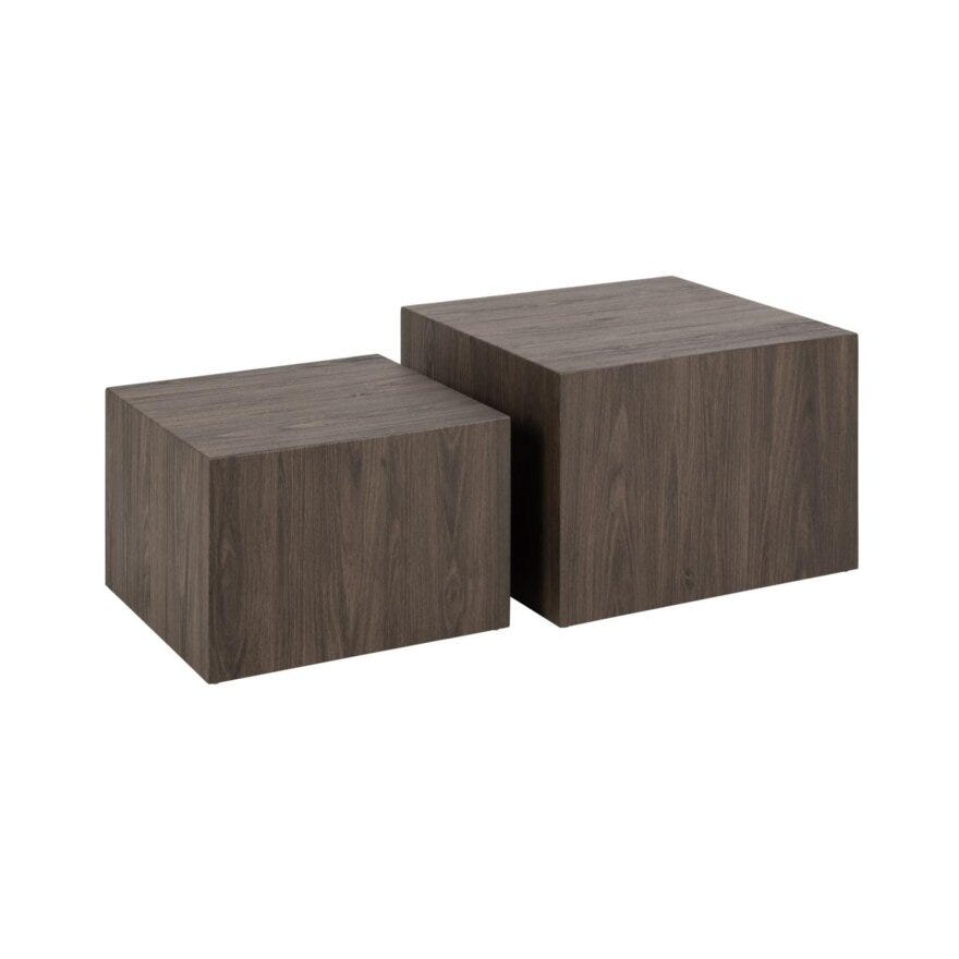 DICE Sofabordsett 58x58 cm i Brun