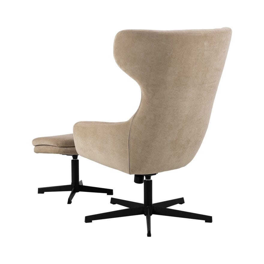 HAWAII Hvilestol med fotskammel i Beige/natur