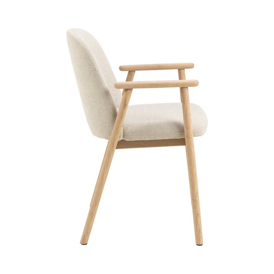 LEO Spisestol med armlene i Beige/natur