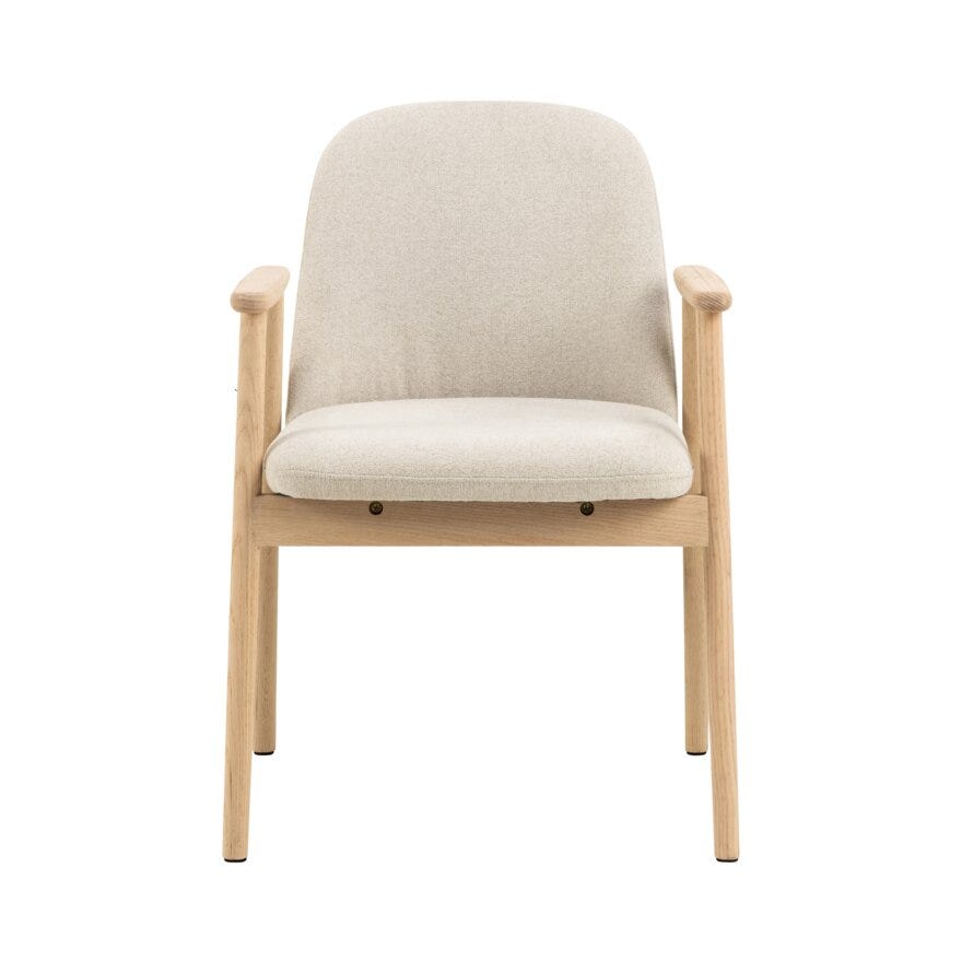 LEO Spisestol med armlene i Beige/natur