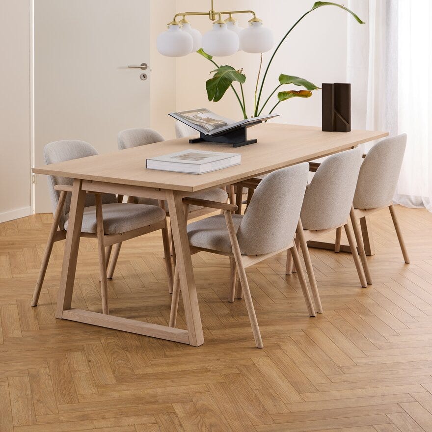 LUKAS Spisebord 90x220 cm i Beige/natur