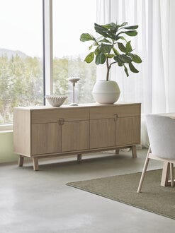 LUKAS Skjenk 180x40 cm i Beige/natur