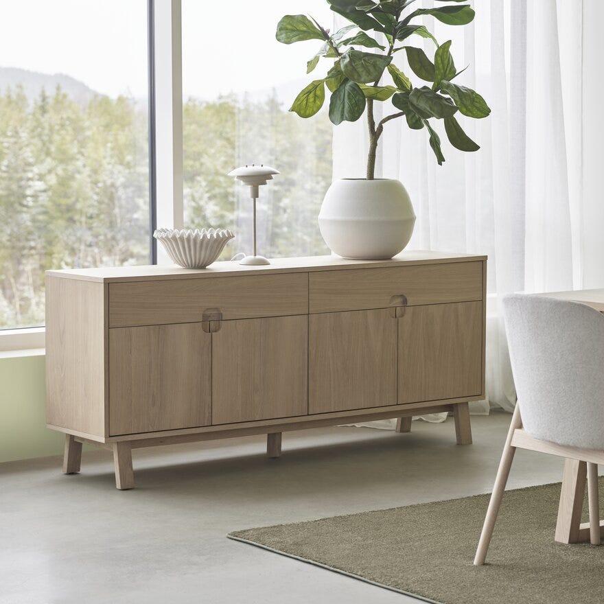 LUKAS Skjenk 180x40 cm i Beige/natur