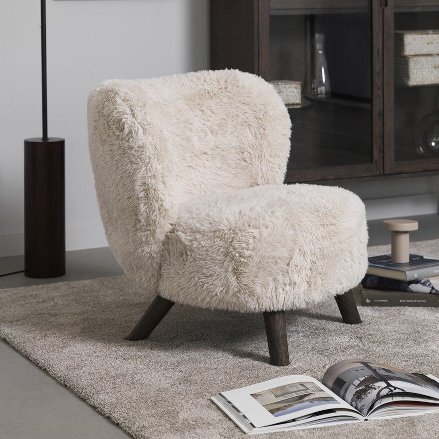 MENO Loungestol i Beige/natur