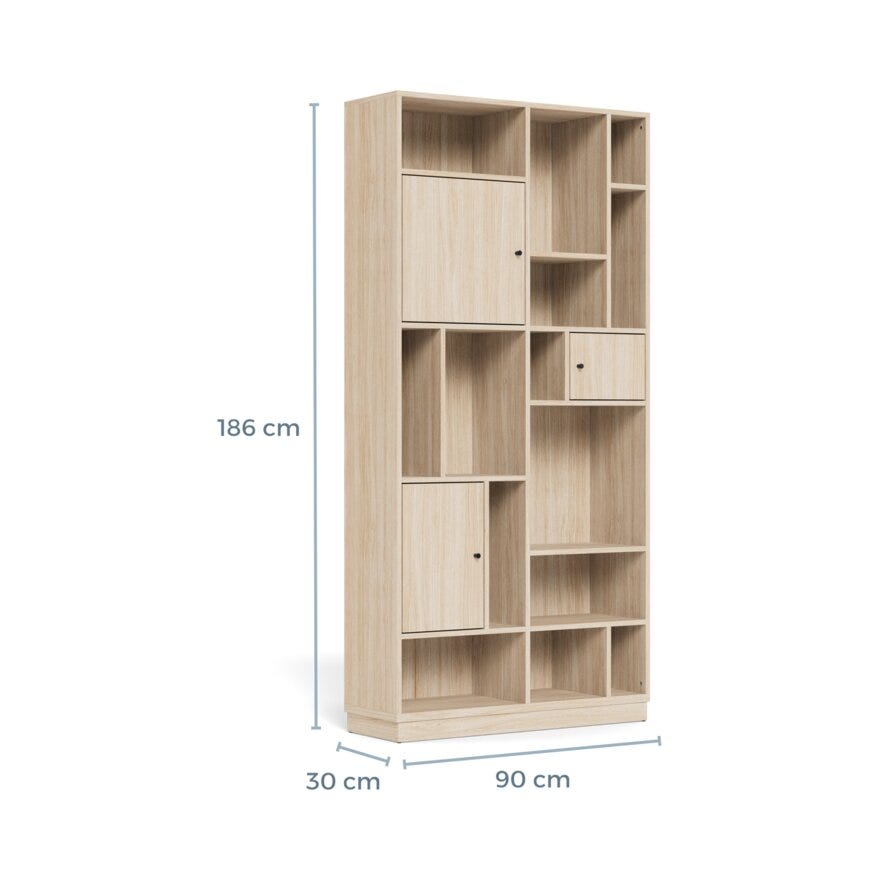 RANGOON Reol 90x30 cm i Beige/natur