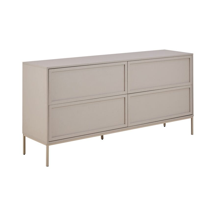 SANDNES Kommode 157x40 cm i Beige/natur