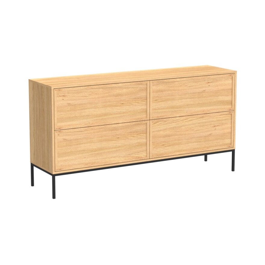 SANDNES Kommode 157x40 cm i Beige/natur