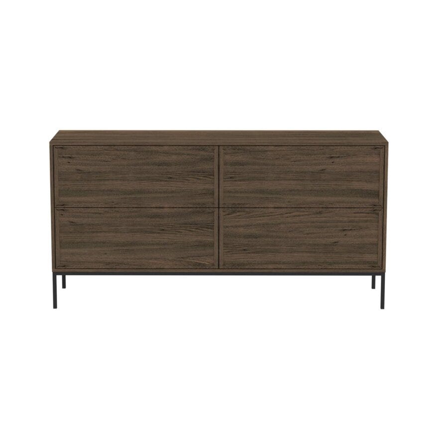 SANDNES Kommode 157x40 cm i Brun
