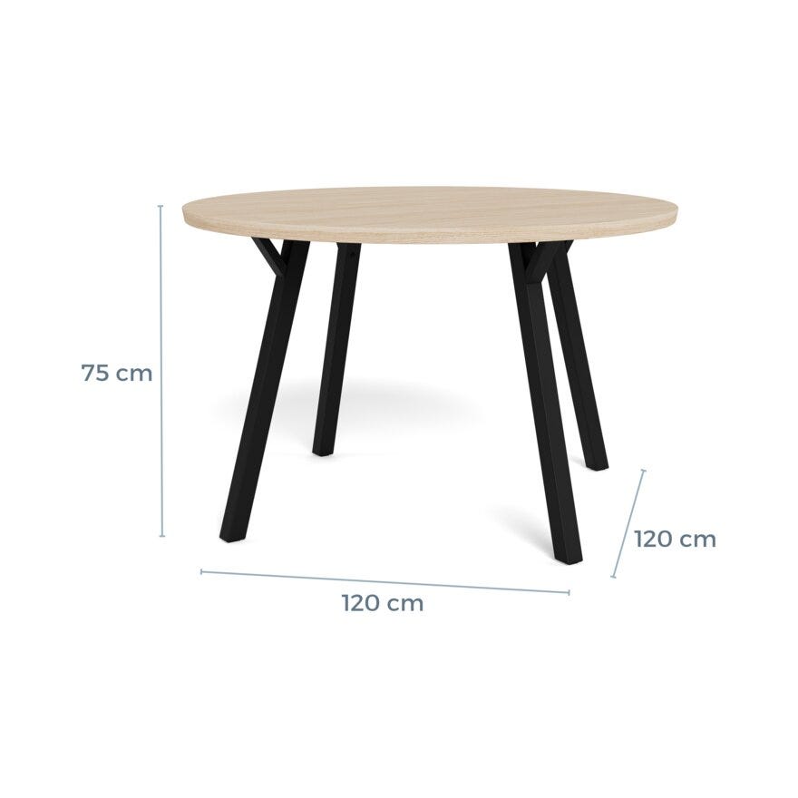 SMOKE Spisebord Ø120 cm i Beige/natur
