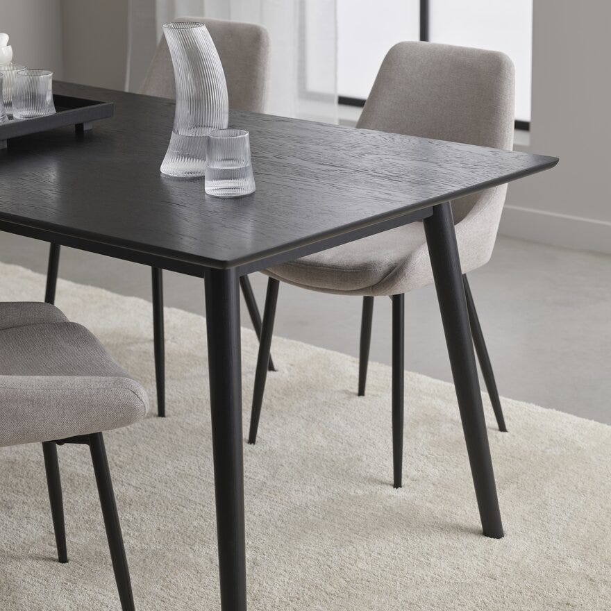 TRONDHEIM Spisebord 90x180 cm i Svart
