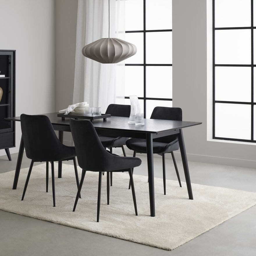 TRONDHEIM Spisebord 90x180 cm i Svart