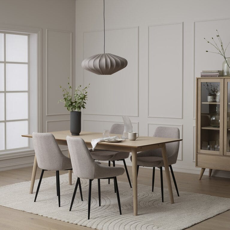 TRONDHEIM Spisebord 90x180 cm i Beige/natur