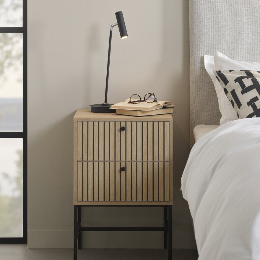 VINSTRA Nattbord 46x40 cm i Beige/natur