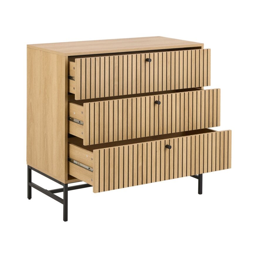 VINSTRA Kommode 81x40 cm i Beige/natur