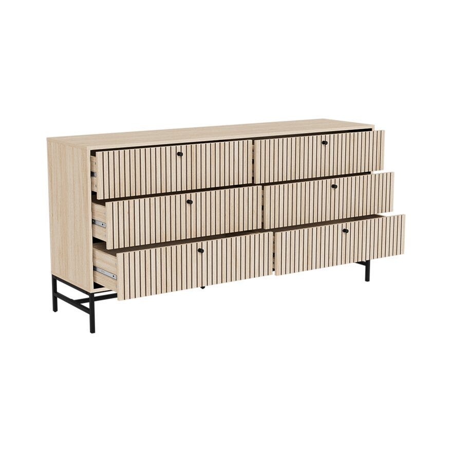 VINSTRA Kommode 158x40 cm i Beige/natur