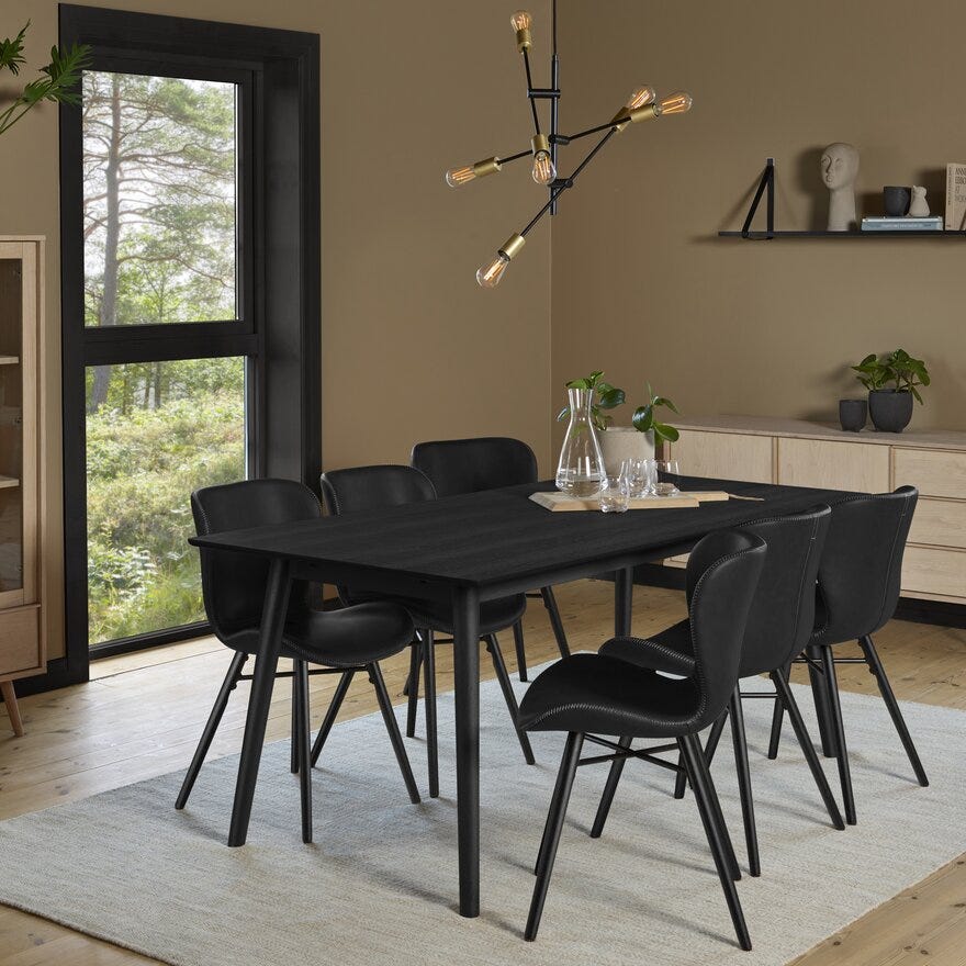TRONDHEIM Spisebord 90x180 cm i Svart