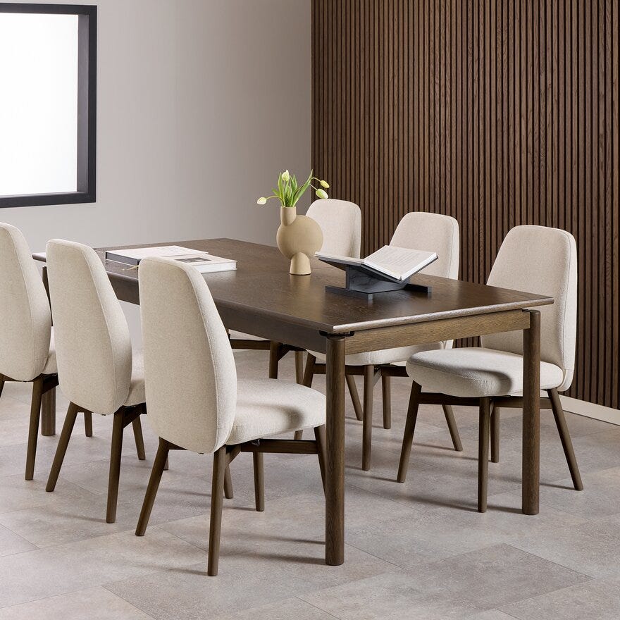 ATLAS Spisestol i Beige/natur