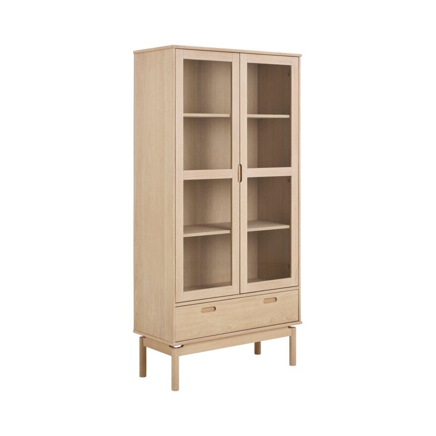 WOLIN Vitrineskap 90x40 cm i Beige/natur