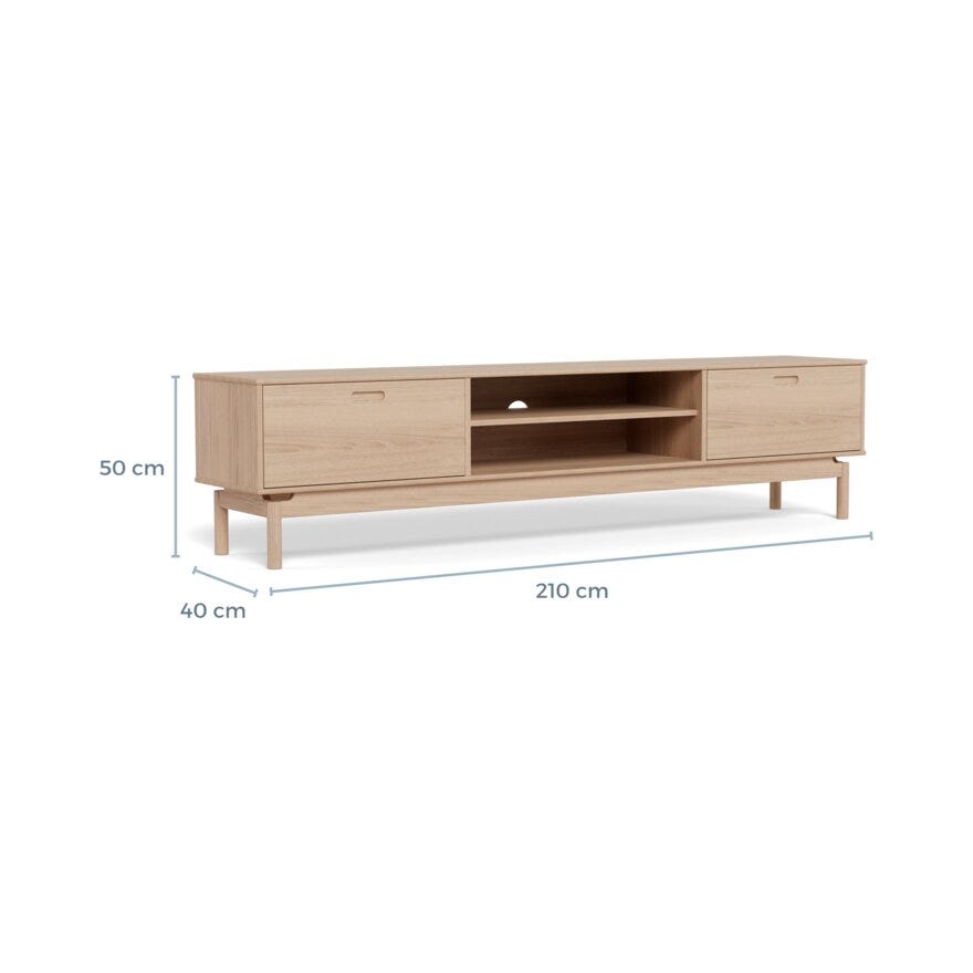WOLIN TV-benk 210 cm i Beige/natur