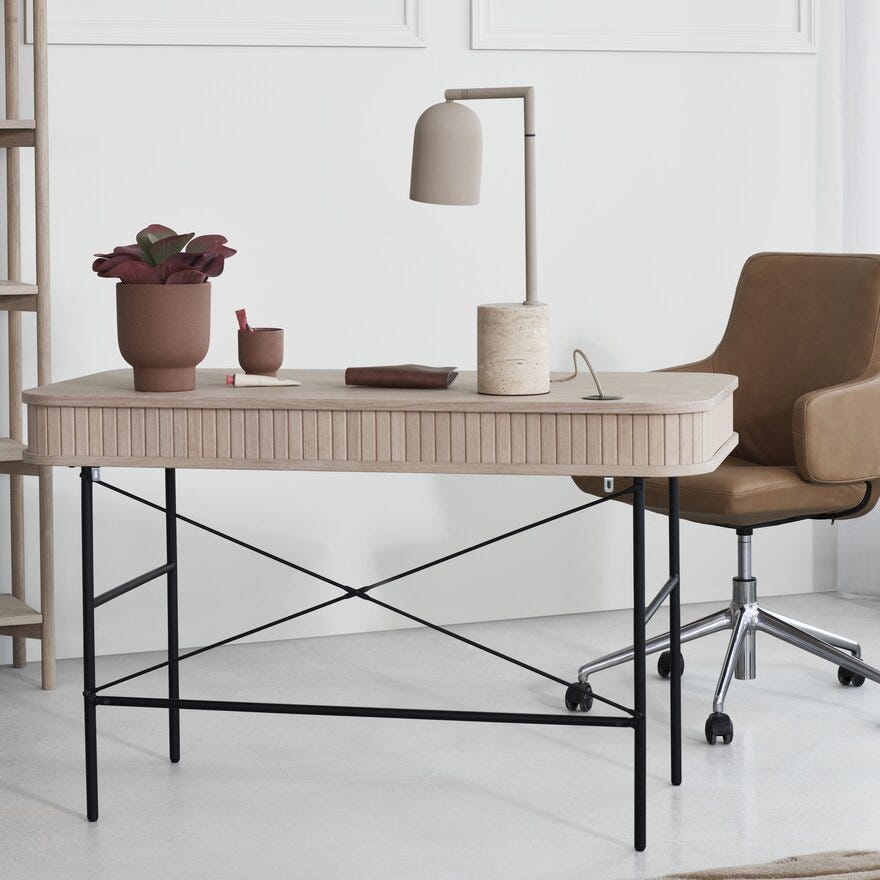 NOLA Skrivebord 60x120 cm i Beige/natur