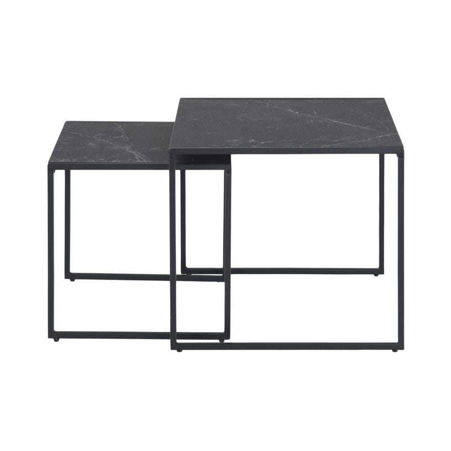INFINITY Sofabordsett 50x50 cm i Svart